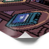 Midnight Lofi Pixel Art Retro Room ポスター (コーナー)