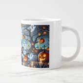 Midnight Magic: Black Cats & Pumpkins Halloween ジャンボコーヒーマグカップ (右)