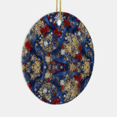 Midnight Majesty — Blue & Gold Christmas Ornament セラミックオーナメント (右)