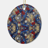 Midnight Majesty — Blue & Gold Christmas Ornament セラミックオーナメント (左)