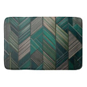 Midnight Malachite: Modern Art Deco Teal  バスマット (正面)