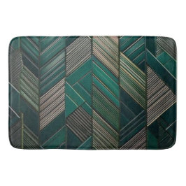 Midnight Malachite: Modern Art Deco Teal  バスマット