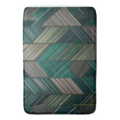 Midnight Malachite: Modern Art Deco Teal  バスマット (正面縦)