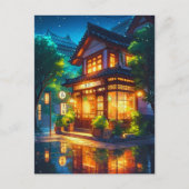 Midnight Matcha – 居心地の良い日本風ローファイカフェ ポストカード (正面)
