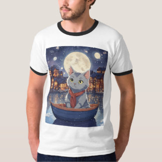 Midnight Meowgic *月の旅*夢の流れ Tシャツ