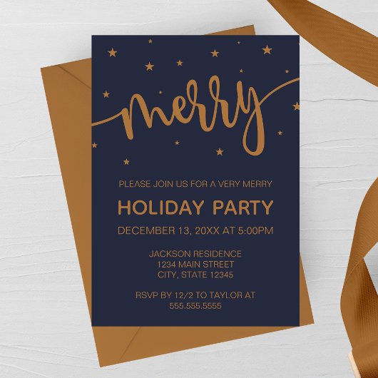 Midnight Merry Holiday Party Invitation 招待状