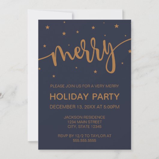 Midnight Merry Holiday Party Invitation 招待状 (正面)