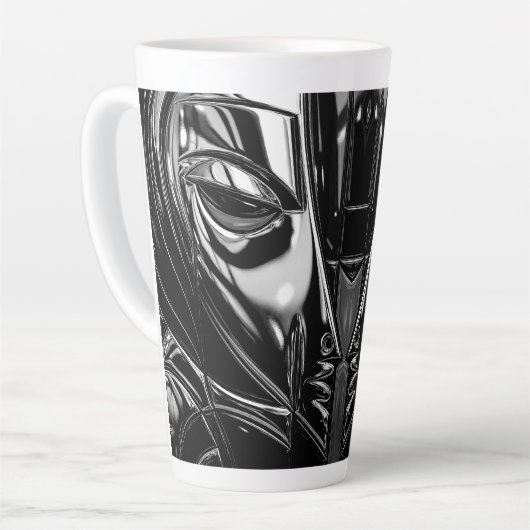 Midnight Metal Portrait カフェラテマグ (左アングル)