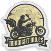 Midnight Miles Gothic Bat Wing Biker Vinyl シール (正面)