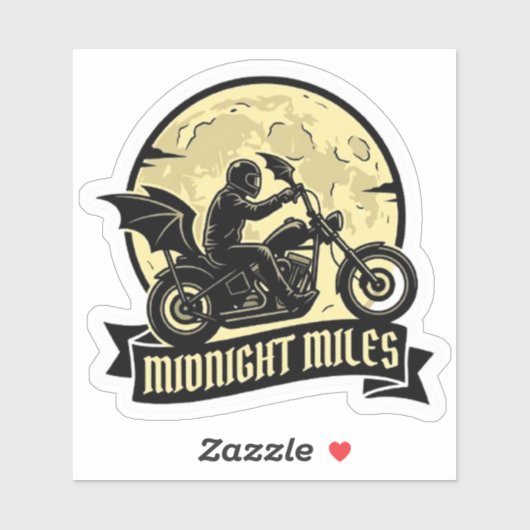 Midnight Miles Gothic Bat Wing Biker Vinyl シール (シート)