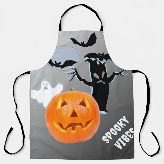 Midnight Mischief in Haunted Script エプロン (正面)