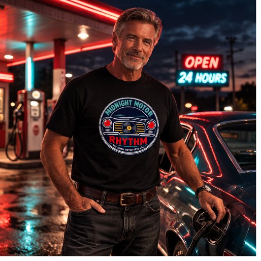 Midnight Motor Rhythm – Chrome Revival Tシャツ