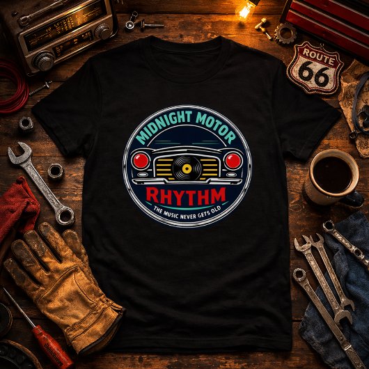 Midnight Motor Rhythm – Chrome Revival Tシャツ