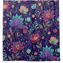 Midnight Mystic Garden シャワーカーテン