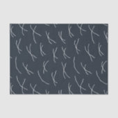 Midnight Navy Abstract Sketchy Dashes 薄葉紙 (正面)