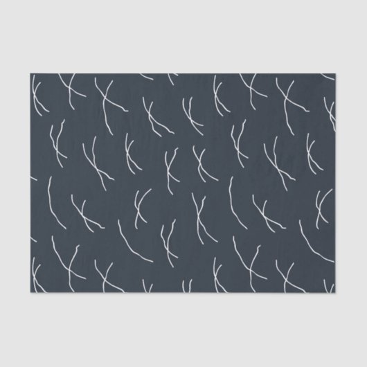 Midnight Navy Abstract Sketchy Dashes 薄葉紙 (正面)