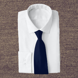 Midnight Navy Blue Solid Color ネクタイ