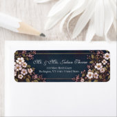 Midnight Navy White Botanical Frame ラベル (インサイチュ)