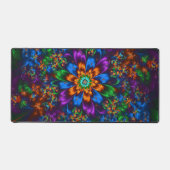 Midnight Neon Garden Fractal Bloom デスクマット (正面)