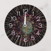Midnight New Years Eve Clock On Fireworks  招待状 (正面)