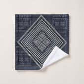 Midnight Nomad Diamond - Indigo Mudcloth Art バスタオルセット (ウォッシュタオル)