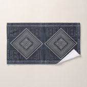 Midnight Nomad Diamond - Indigo Mudcloth Art バスタオルセット (ハンドタオル)