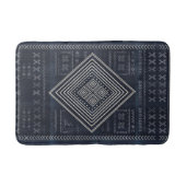 Midnight Nomad Diamond - Indigo Mudcloth Art バスマット (正面)