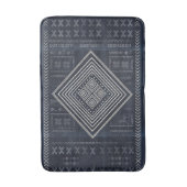 Midnight Nomad Diamond - Indigo Mudcloth Art バスマット (正面縦)
