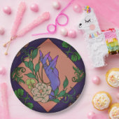 “Midnight Offering” – Botanical Hand & Bloom  ペーパープレート (パーティー)