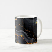 Midnight Onyx & Gold Leaf Abstract MUG コーヒーマグカップ (正面右)