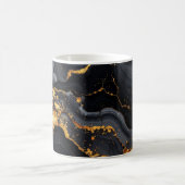 Midnight Onyx & Gold Leaf Abstract MUG コーヒーマグカップ (中央)
