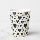 Midnight Onyx Hearts & Radiant Gold Sparkle 紙コップ (右)