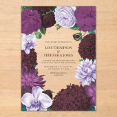 Midnight Orchid, Velvet Aubergine & Misty Mauve アクリル招待状 (正面)