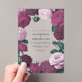 Midnight Orchid, Velvet Aubergine & Misty Mauve アクリル招待状