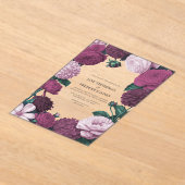 Midnight Orchid, Velvet Aubergine & Misty Mauve アクリル招待状 (レイダウン)