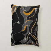 Midnight Petals – Elegant Floral Pattern アクセントクッション (裏面(縦))