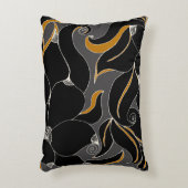 Midnight Petals – Elegant Floral Pattern アクセントクッション (正面(垂直))