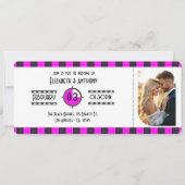 Midnight Plum, Neon Pink & Dark Charcoal Cinema 招待状 (正面)