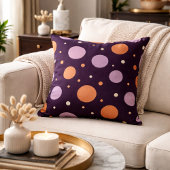 Midnight Plum Polka Dot クッション