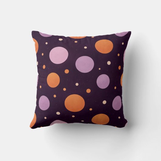 Midnight Plum Polka Dot クッション (裏面)