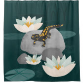 Midnight Pond Fire Salamander シャワーカーテン (正面)