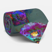 Midnight poppy purple watercolor painting ネクタイ (ロール)