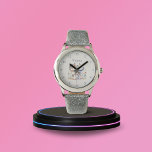 Midnight Pup - Personalized Name Wolf Watch 腕時計<br><div class="desc">Immerse yourself in the enchantment of a nocturnal forest with this captivating wolf-themed watch, featuring a custom name option for a personal touch. A beautifully detailed illustration of a young wolf pup, set against a midnight backdrop, is surrounded by a flourishing garden and a serene moon, adding a mystical quality...</div>