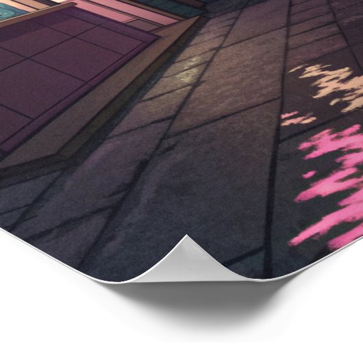 Midnight Ramen Lo-Fi Cityscape ポスター (角)