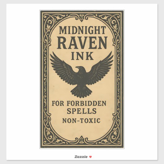 Midnight Raven Ink - Halloween Apothecary Label シール (シート)