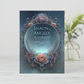 Midnight Rose Celestial Ethereal Orb Wedding 招待状 (スタンド正面)