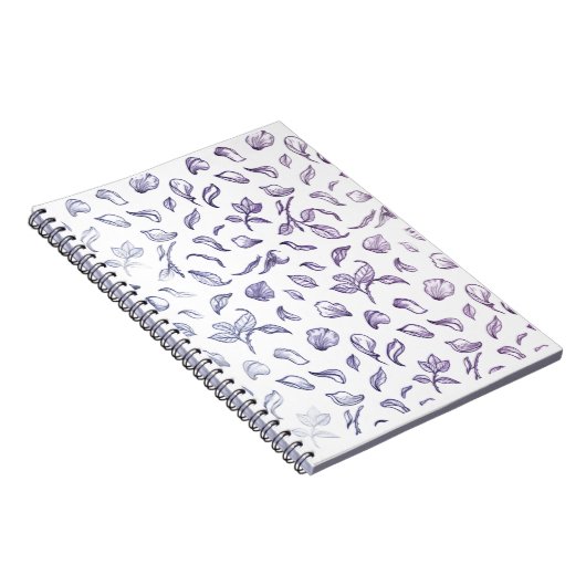 Midnight Rose Petals: Modern Line Art Notebook ノートブック (右側)
