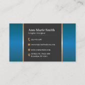 Midnight Sapphire & Brushed Gold Obsidian Business 名刺 (正面)