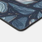 Midnight Sapphire Leaf Mosaic デスクマット (コーナー)