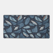 Midnight Sapphire Leaf Mosaic デスクマット (正面)